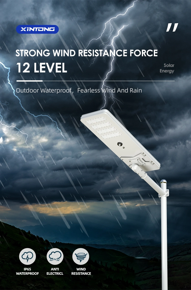 IP67 80W Waterproof Outdoor Energy Saving ODM All in One Integrated Solar Power Road LED Street Light with Battery