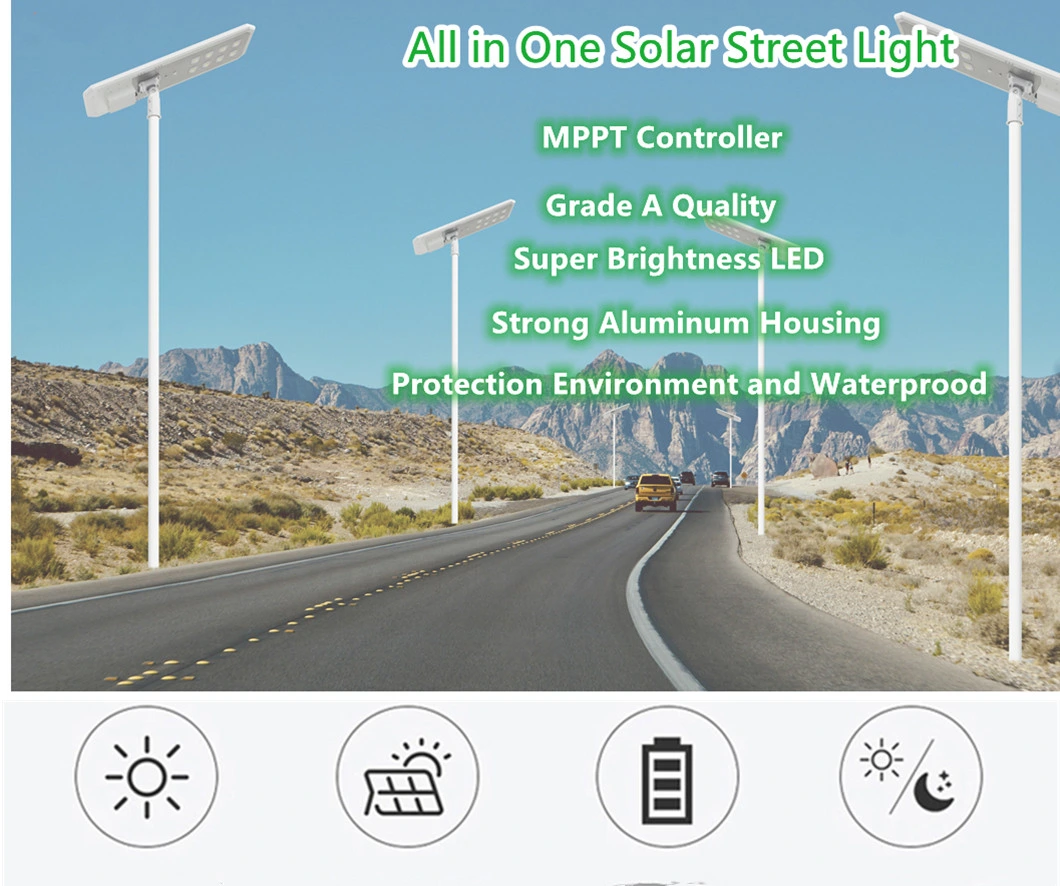 IP65 Outdoor Garden All in One Integrated Solar LED Street Light with CE Approved