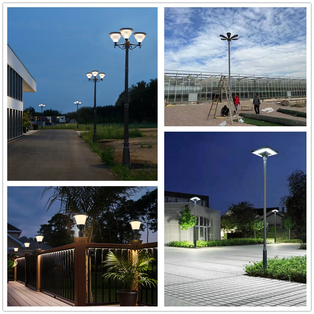 Simple Modern Smart LED Garden Solar Panel Lawn Light for 3m Pole Landscape Outdoor Waterproof Bollard Yard